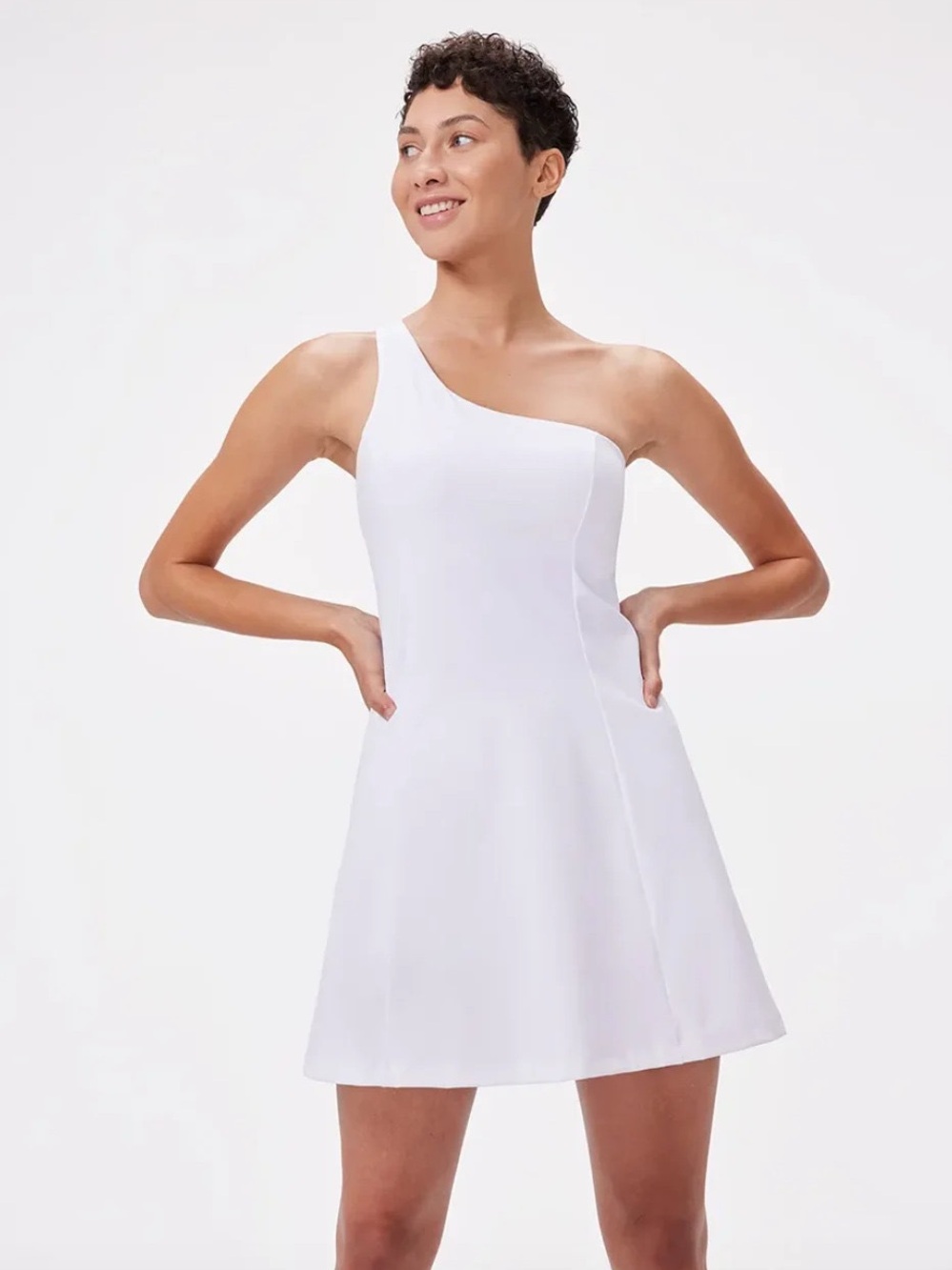 Outdoor Voices White One Shoulder Exercise Dress BNWT